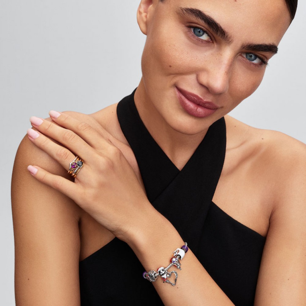 Pandora Αστραφτερό Δαχτυλίδι Disney Sally Πέτρες Ασήμι 925 Βαθμών Κωδικός 164734C01-52