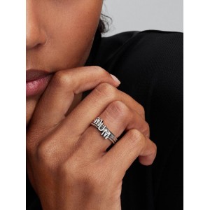 Pandora Διαιρούμενο Δαχτυλίδι Λέξη MUM Πέτρες Ασήμι 925 Βαθμών Κωδικός 194458C01-56