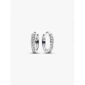 Pandora Αστραφτερά Σκουλαρίκια κρίκοι Huggie Ασήμι 925 βαθμών Πέτρες Κωδικός 293015C01