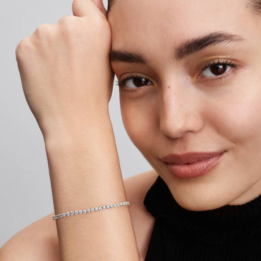 Pandora Βραχιόλι Ριβιέρα Ασήμι 925 Βαθμών Πέτρες Κωδικός 591469C01-18