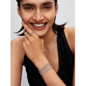 Pandora Βραχιόλι Χοντρή αλυσίδα Καρδιά Ασήμι 925 Βαθμών Πέτρες Κωδικός 594226C01-20