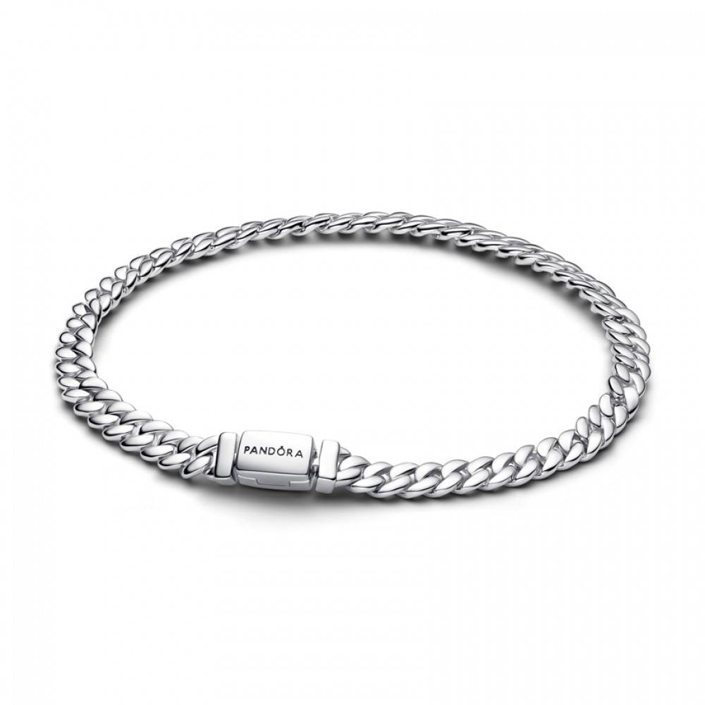 Pandora Βραχιόλι Αλυσίδα Cuban chain Ασήμι 925 Βαθμών Κωδικός 594367C00-16
