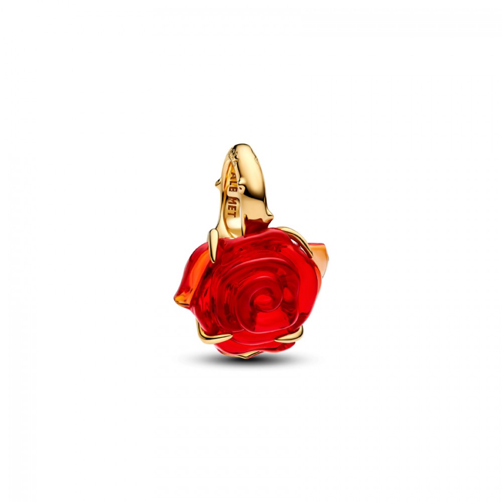 Pandora Κρεμαστό Σύμβολο Disney Beauty and The Beast rose Ασημί 925 Βαθμών Πέτρες Κωδικός 764018C01