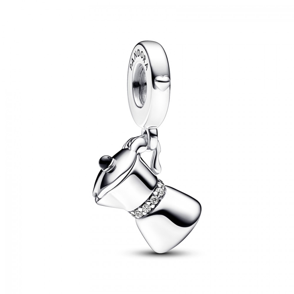 Pandora Κρεμαστό Σύμβολο Moka pot Ασήμι 925 Βαθμών Πέτρες Κωδικός 792679C01