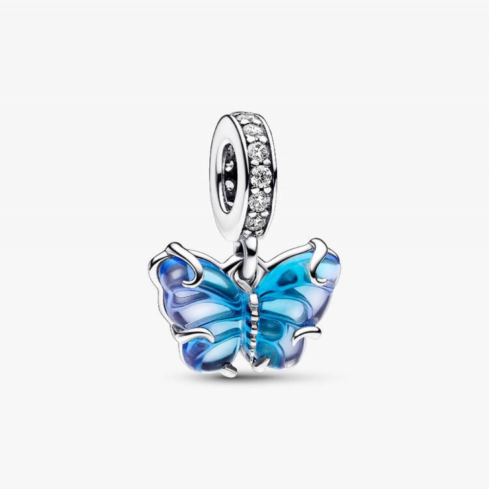 Pandora Σύμβολο Πεταλούδα Μπλε γυαλί Murano Ασήμι 925 Βαθμών Πέτρες Κωδικός 792698C01