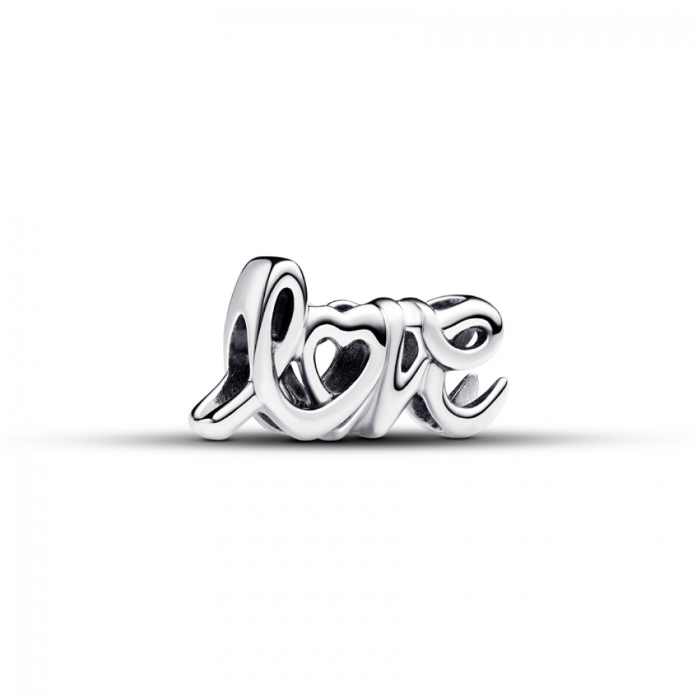 Pandora Charm Χειρόγραφη Λέξη Love Ασήμι 925 Βαθμών Κωδικός 793055C00
