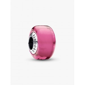 Pandora Μικρό Charm Ροζ Γυαλί Murano Ασήμι 925 Βαθμών Κωδικός 793107C00