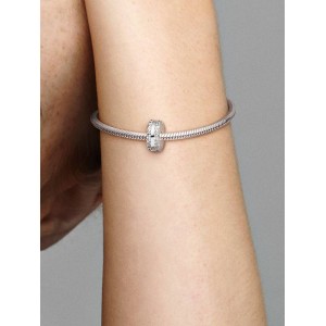 Pandora Σύμβολο κλιπ Διπλή σειρά pavé Ασήμι 925 Βαθμών Κωδικός 798422C01