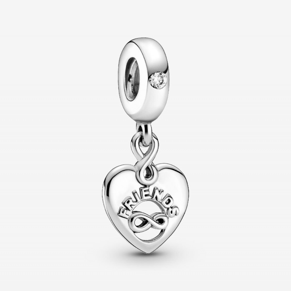Pandora Κρεμαστό Σύμβολο Friends Forever Καρδιά Πέτρες 925 Βαθμών Πέτρες Κωδικός 799294C01