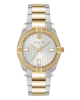Philipp Plein Icon Chain PW1FA0225 Three Hands Ανοξείδωτο ατσάλι Διμεταλλικό μπρασελέ Επιχρυσωμένη στεφάνη Ασημί χρώμα καντράν Κρύσταλλα
