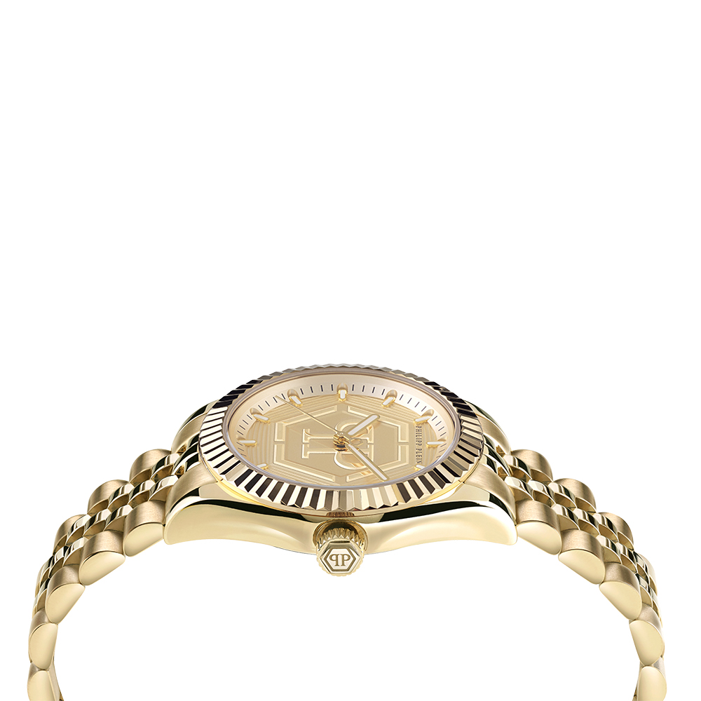 Philipp Plein Superlative PW2BA0523 Quartz Επιχρυσωμένο ανοξείδωτο ατσάλι Μπρασελέ Χρυσό χρώμα καντράν