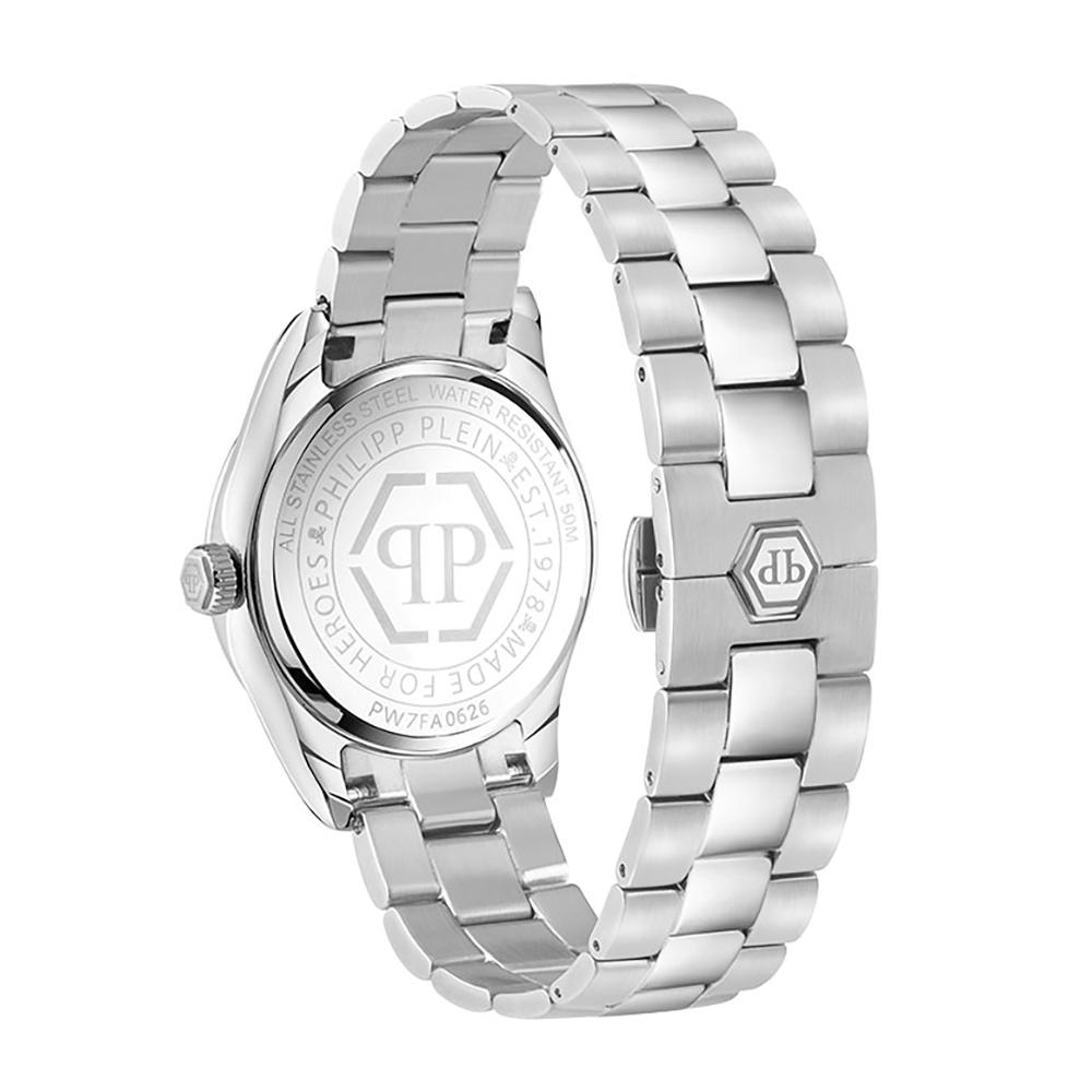 Philipp Plein Queen Supreme PW7FA0626 Quartz Ανοξείδωτο ατσάλι Μπρασελέ Μπλε χρώμα καντράν Κρύσταλλα