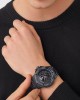 Philipp Plein The Skull PWAAA3025 Three Hands Ιονισμένο Ανοξείδωτο ατσάλι Μπρασελέ Μαύρο χρώμα καντράν
