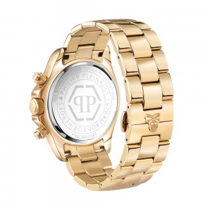 Philipp Plein Nobile PWCAA1121 Chronograph Plated stainless steel Bracelet Yellow gold color dial Tachymeter Crystalls