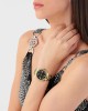 Philipp Plein Queen Three hands Three hands Επιχρυσωμένο ανοξείδωτο ατσάλι Μπρασελέ Μαύρο χρώμα καντράν Κρύσταλλα