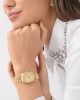Philipp Plein Date Superlative PWNFA0525 Three Hands Επιχρυσωμένο ανοξείδωτο ατσάλι Μπρασελέ Χρυσό χρώμα Κρύσταλλα