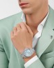 Philipp Plein Date Superlative Gent PWPNA0524 Quartz Ανοξείδωτο ατσάλι Μπρασελέ Γαλάζιο χρώμα καντράν Κρύσταλλα