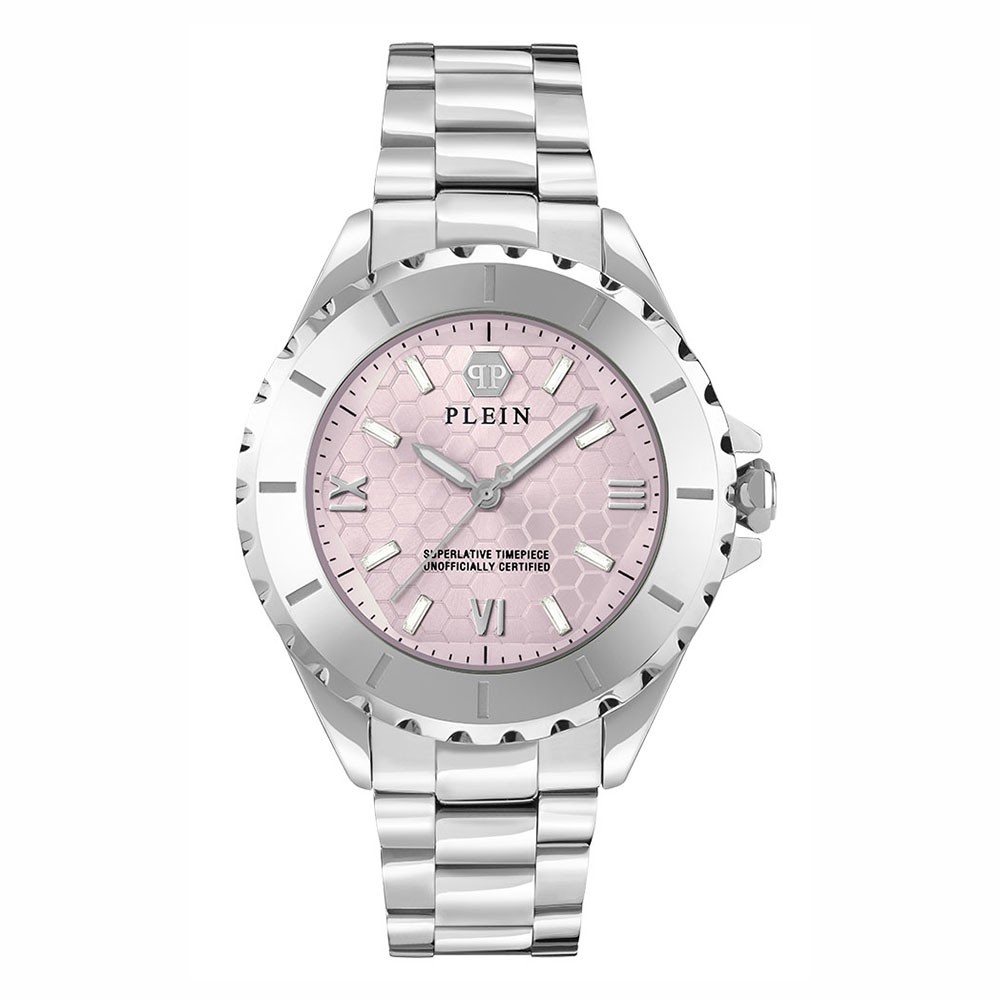 Philipp Plein Heaven PWPOA0324 Quartz Ανοξείδωτο ατσάλι Μπρασελέ Ροζ χρώμα καντράν