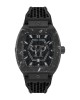 Philipp Plein The Hexagon PWPUA0624 Quartz Ιονισμένο Ανοξείδωτο ατσάλι Μαύρο καουτσούκ λουρί Μαύρο χρώμα καντράν
