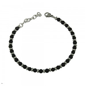 Men's steel bracelet with semiprecious crystals Code 011364