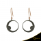 Earrings Crescent Small Full Black color Brilliant Pink gold K14 with black color plating Code 11503