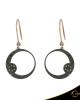 Σκουλαρίκια Crescent Small Full Black color Brilliant Ροζ χρυσός Κ14 με μαύρη επιμετάλλωση Κωδικός 11503