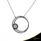Necklace Crescent Large Full Brilliant White gold K14 with black color plating Code 11506