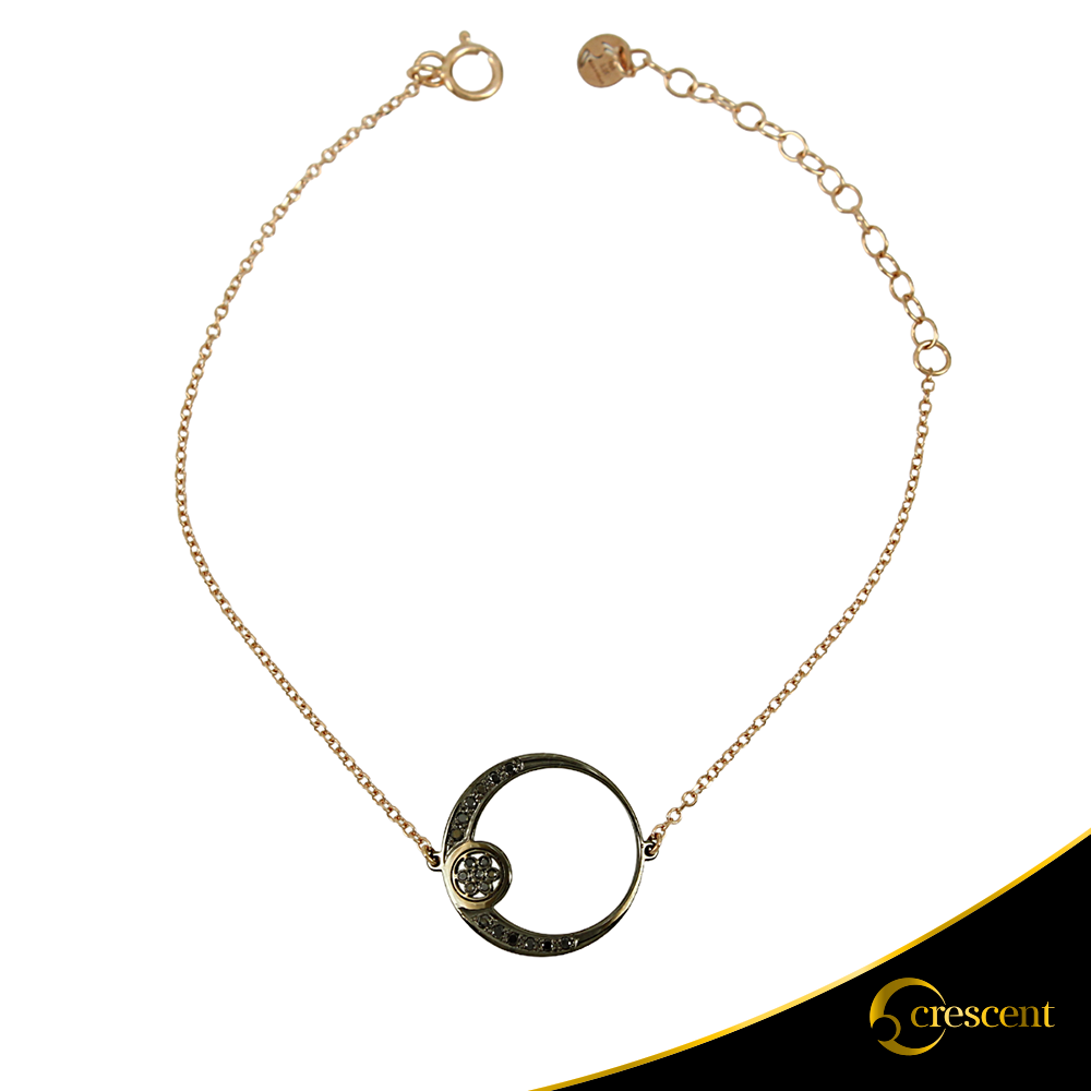 Βραχιόλι Crescent Full Black color Brilliant Ροζ χρυσός Κ14 με μαύρη επιμετάλλωση Κωδικός 11505