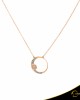 Necklace Crescent Small Full Ocean Blue Brilliant Pink gold K14 Code 6061
