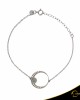 Βραχιόλι Crescent Full Brilliant Λευκός χρυσός με μαύρη επιμετάλλωση Κ14 Κωδικός 6266