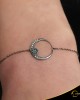 Βραχιόλι Crescent Full Brilliant Λευκός χρυσός με μαύρη επιμετάλλωση Κ14 Κωδικός 6266