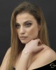 Βραχιόλι Crescent Single Brilliant Κίτρινος χρυσός Κ14 με πλάκα φίλντισι Κωδικός 6271