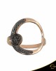 Δαχτυλίδι Crescent Full Black color Brilliant Ροζ χρυσός Κ14 Κωδικός 6278