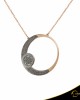 Necklace Crescent Large Full Black color Brilliant Pink gold K14 Code 6803