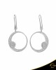 Earrings Crescent Large Full Brilliant White gold K14 Code 6805