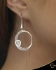 Earrings Crescent Large Full Brilliant White gold K14 Code 6805