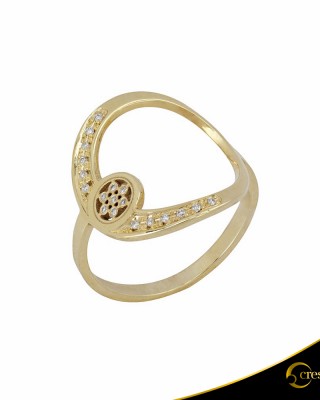 Δαχτυλίδι Crescent Full Brilliant Κίτρινος χρυσός Κ14 Κωδικός 6813
