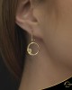 Σκουλαρίκια Crescent Small Full Light Brown color Brilliant Κίτρινος χρυσός Κ14 Κωδικός 6818