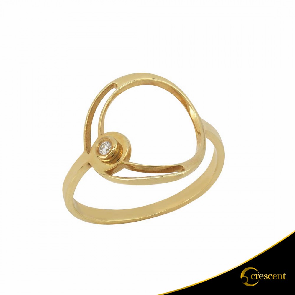 Δαχτυλίδι Crescent Small Single Brilliant Κίτρινος χρυσός Κ14 Κωδικός 7099