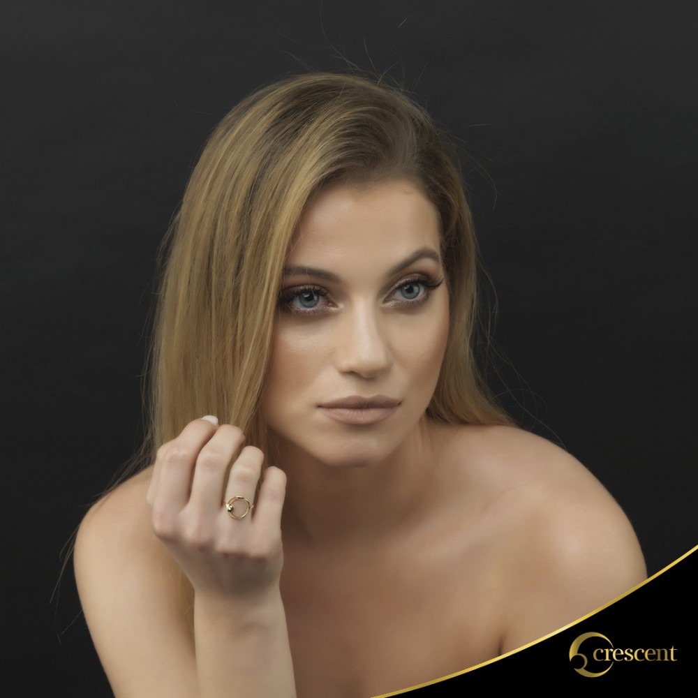 Δαχτυλίδι Crescent Small Single Brilliant Κίτρινος χρυσός Κ14 Κωδικός 7099
