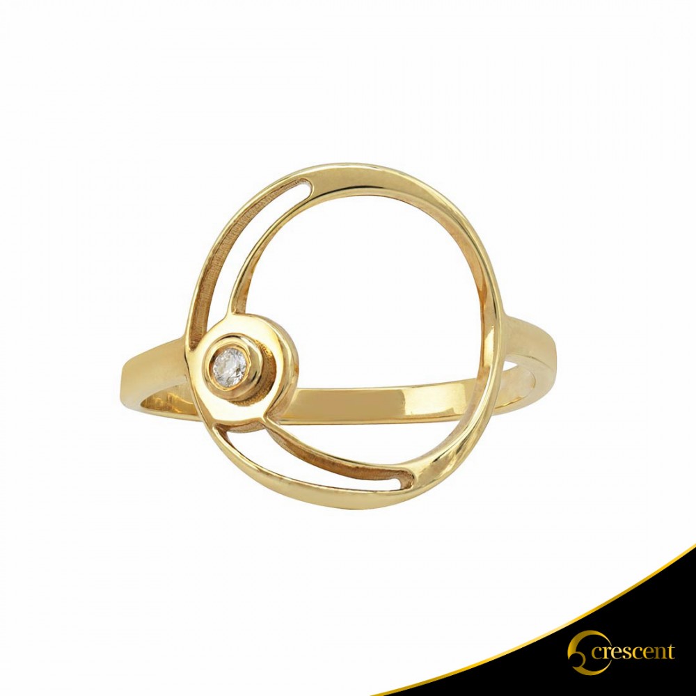 Δαχτυλίδι Crescent Small Single Brilliant Κίτρινος χρυσός Κ14 Κωδικός 7099