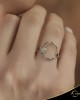 Δαχτυλίδι Crescent Small Single Brilliant Λευκός χρυσός Κ14 Κωδικός 7100