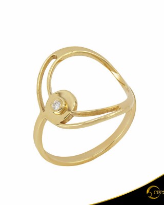 Δαχτυλίδι Crescent Single Brilliant Κίτρινος χρυσός Κ14 Κωδικός 7138