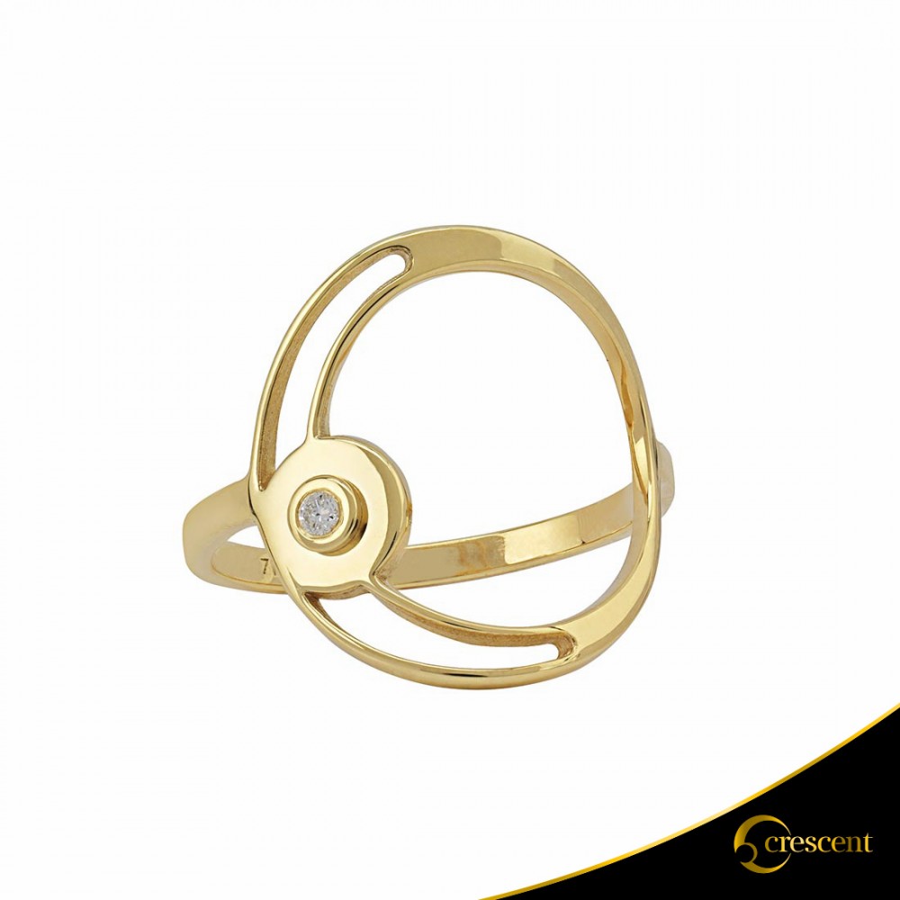 Δαχτυλίδι Crescent Single Brilliant Κίτρινος χρυσός Κ14 Κωδικός 7138