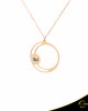 Necklace Crescent Small Single Ocean Blue  Brilliant  Pink gold K14 Code 9259