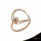 Ring Crescent Single black color Brilliant Pink gold K14 Code 9268