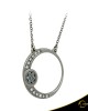 Necklace Crescent Small Full White and Ocean Blue Brilliant White gold K14 with black color plating Code 6058