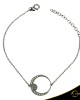Βραχιόλι Crescent Full Brilliant Λευκός χρυσός με μαύρη επιμετάλλωση Κ14 Κωδικός 6266
