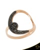 Δαχτυλίδι Crescent Full Black color Brilliant Ροζ χρυσός Κ14 Κωδικός 6278