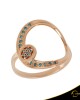 Δαχτυλίδι Crescent Full Ocean Blue Brilliant Ροζ χρυσός Κ14 Κωδικός 6810